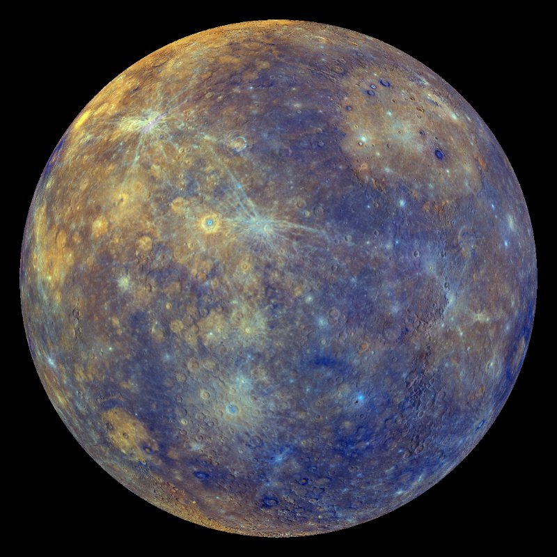 Mercury (enhanced colors) Dataset | Science On a Sphere