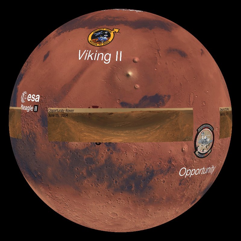 map of mars landing sites