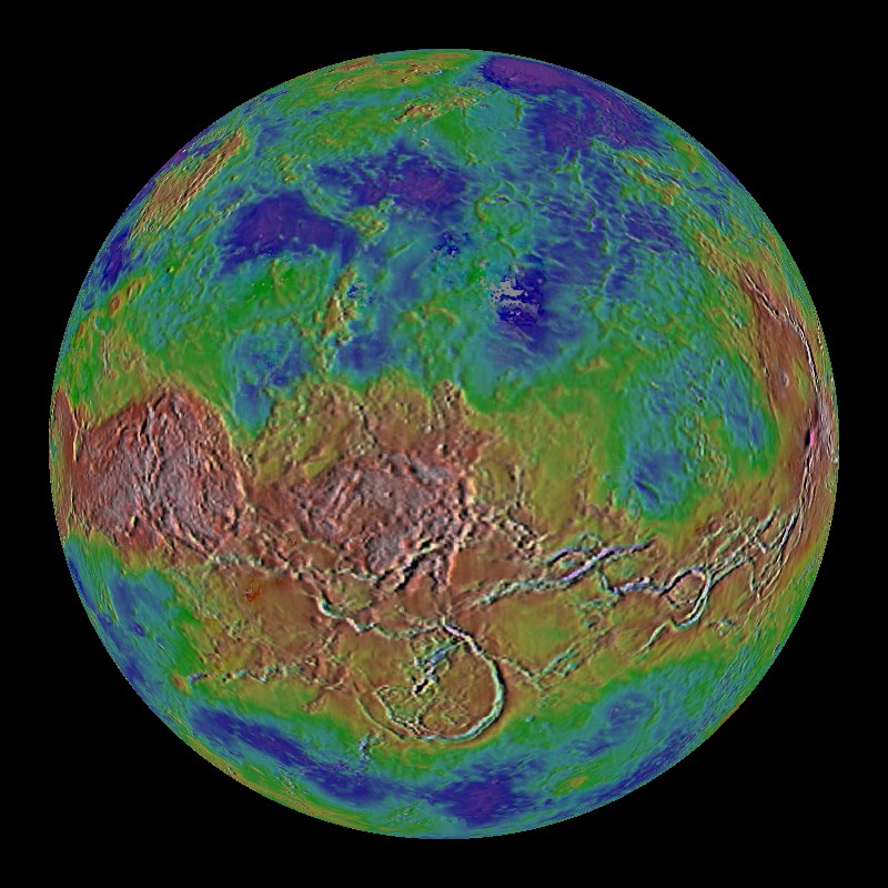 Venus Shaded Relief Dataset Science On A Sphere