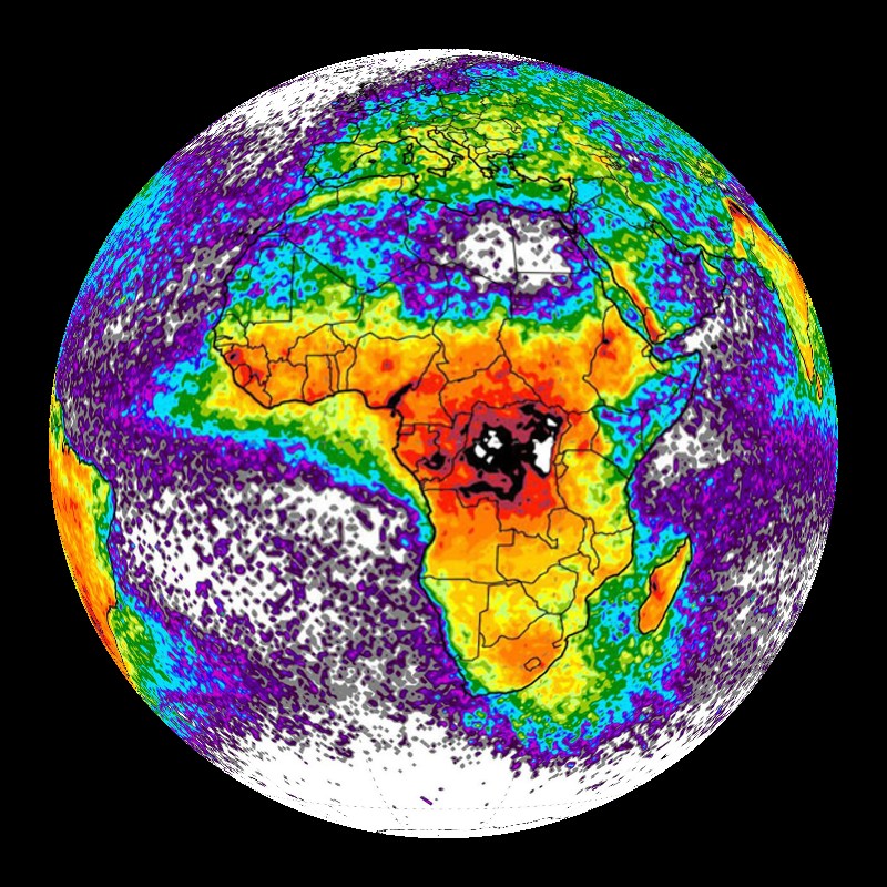 Lightning Flash Rate - Science On a Sphere