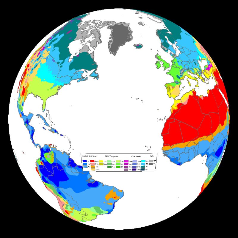 Koppen Climate Classification System Map