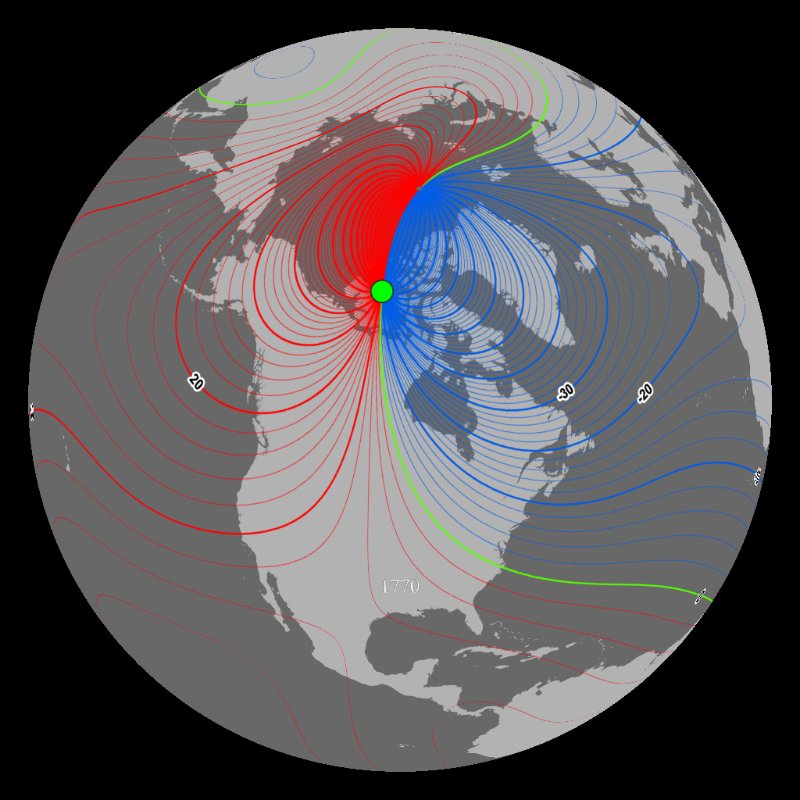 Earth's Magnetic Declination - Science On a Sphere