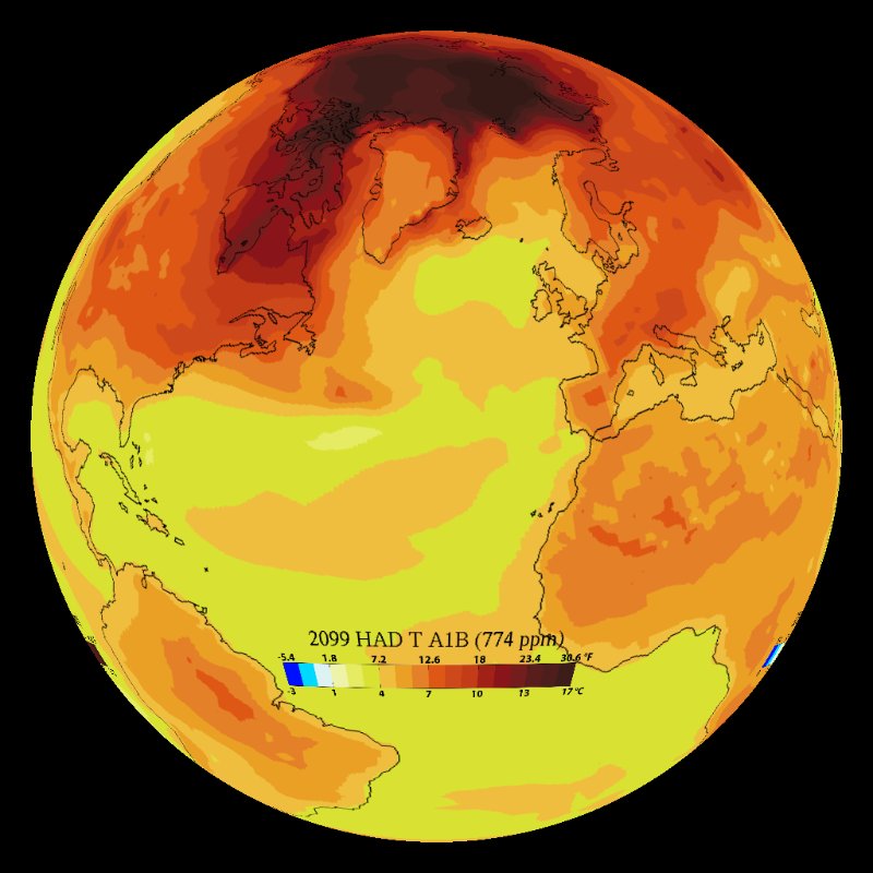 Climate Model: Temperature Change (Hadley A1b) - 1860 - 2099 Dataset ...