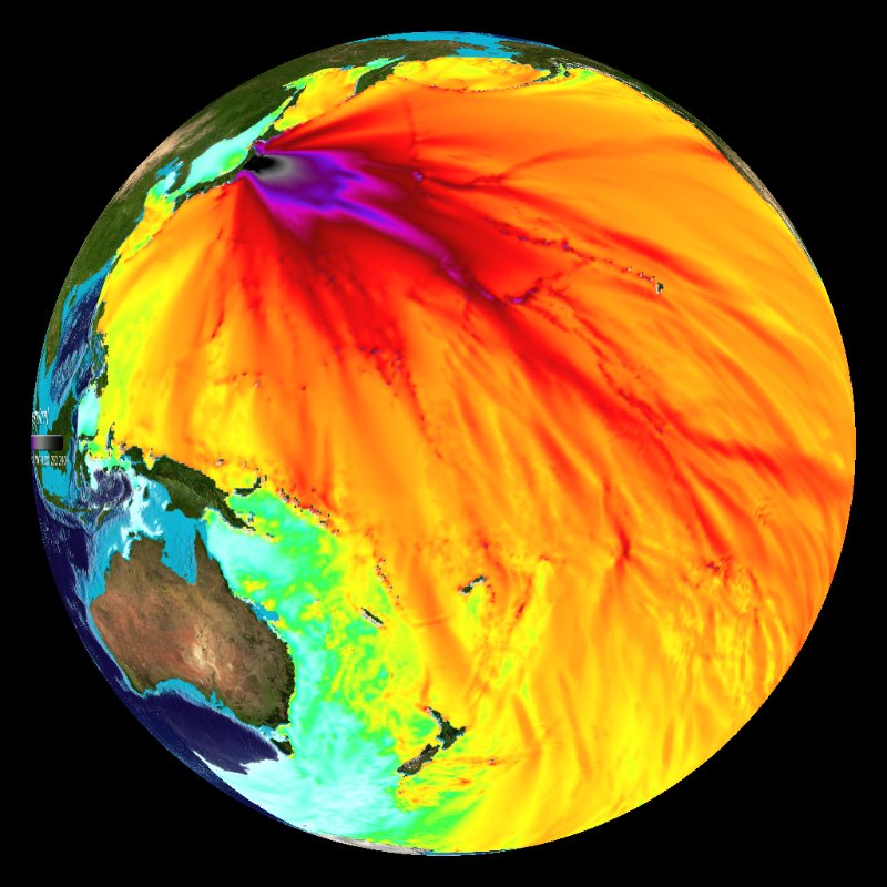 Japan Tsunami: Wave Heights - March 11, 2011 Dataset | Science On a Sphere