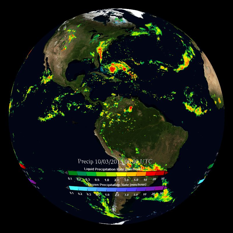 Real Time Rain Map Precipitation - Real-Time - Science On A Sphere