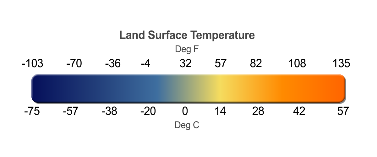 Land Surface Temp Color Bar