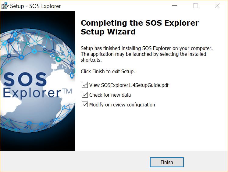 Screenshot of the complete setup window displayed after installation