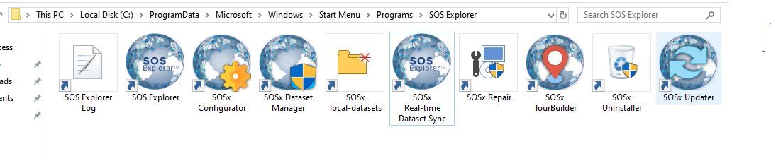 The image of all utilities for SOS Explorer® utilities. Users can use
    these utilities to manage the SOS Explorer® application.