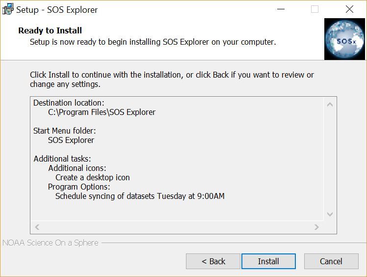 Screenshot of the installation summary indicating what will the installer will do during installation