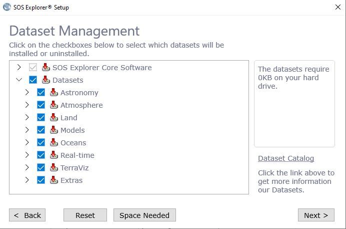 The image of the dataset management shows the control menu to let users 
    download or remove the dataset from their device.