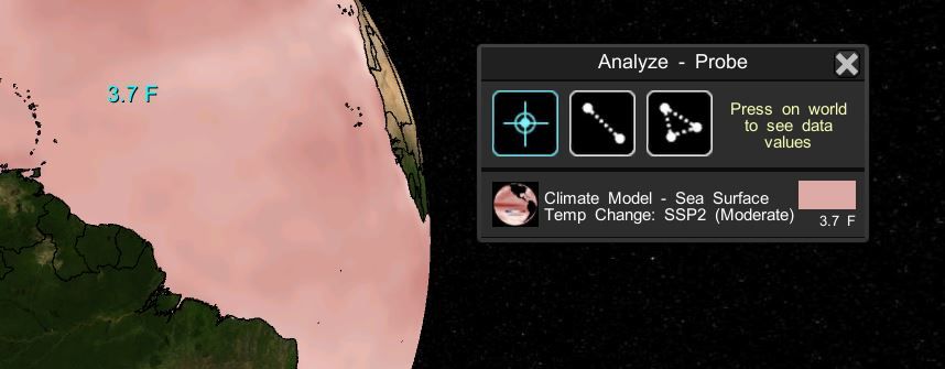 The image to show the probe button in the analysis tool