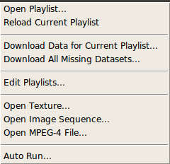 Screenshot of the file menu