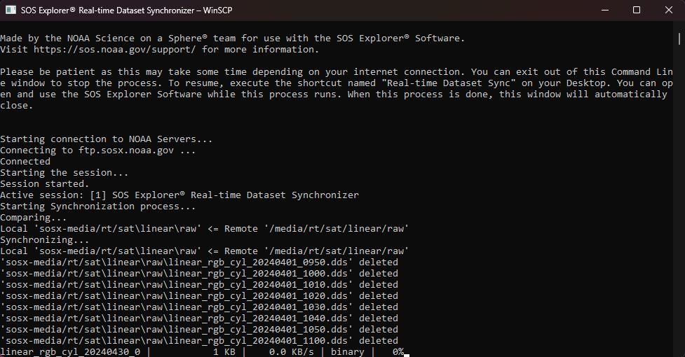 Shows Syncing Utility for Real-time Datasets via a Command Line window.